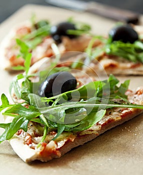 Slice of Pizza Margherita Closeup