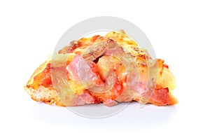 Slice pizza on white background