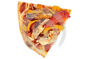 Slice of Pollo Piccante Italian Style Fast Food Pizza photo