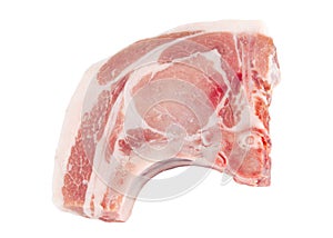 slice pork isolated on a white background