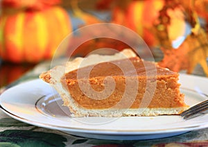 Slice of pumpkin pie