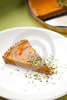 Slice of pumpkin pie