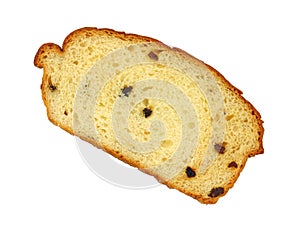 Slice of raisin sweet bread