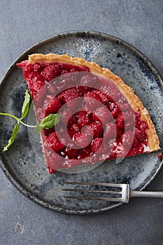 Slice of Raspberry tart