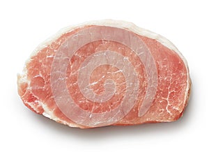 Slice of raw pork meat