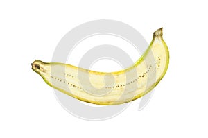 Slice raw thai banana isolated on white background