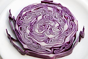 Slice of red cabbage