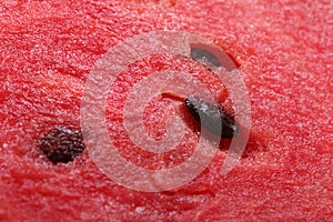 Slice of an red ripe watermelon close-up