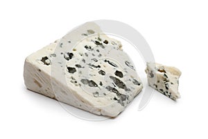 Slice of Roquefort cheese