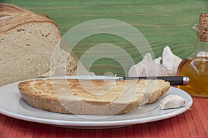 Slice of rustic toasted bread