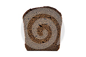 Slice of rye bread isolated on white background