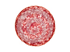 Slice of salami sausage