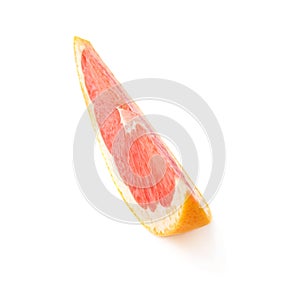 Slice section of grapefruit isolated over the white background