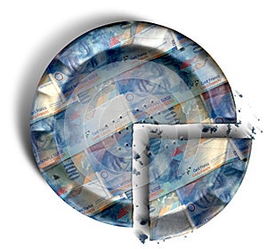 Slice Of Swiss Franc Money Pie