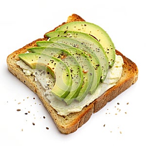 Slice of toast with avocado photo