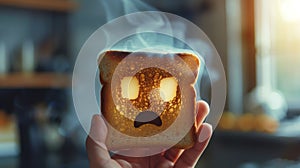 The slice of sad toast.AI generated image