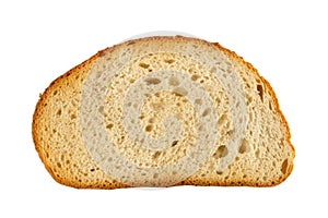 A slice of toasted bread on a white background.