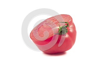 Slice tomato isolated on white background