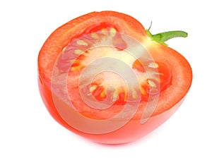 slice of tomato isolated on white background