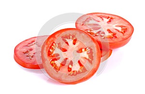 Slice tomato isolated on the white background