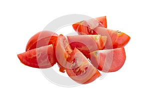 Slice of tomato isolated on a white background