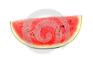 Slice watermelon isolated on white background. Cut red watermelon isolated