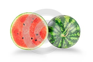 Slice of watermelon isolated on white background