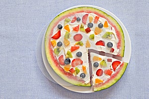 Slice Of Watermelon Pizza Exotic Fruit Salad