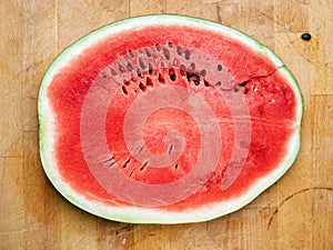 Slice of watermelon on the table