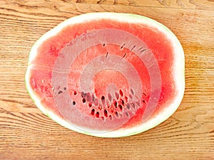 Slice of watermelon on the table