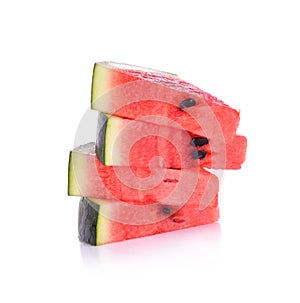 Slice of watermelon on white background