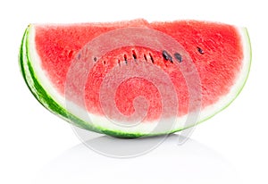 Slice of watermelon on white background