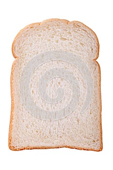 slice of white bread against the white background