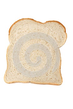 A slice of white bread against a white background photo