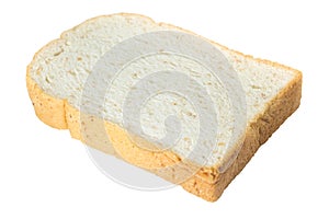 Slice of white bread isolated on white background