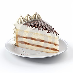 Realistic 3d Render Of A White Cake On A Plate photo