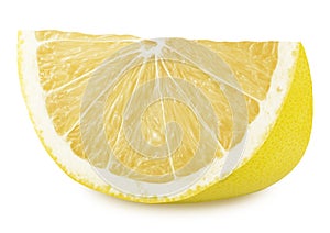 Slice of white grapefruit isolated on a white background