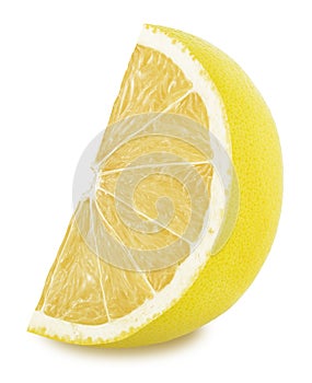 Slice of white grapefruit isolated on a white background