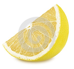 Slice of white grapefruit isolated on a white background