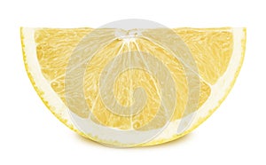Slice of white grapefruit isolated on a white background