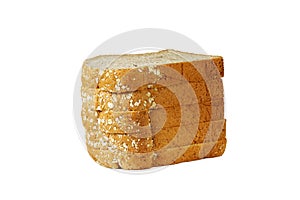 Slice of Whole grain bread isolated on a white background
