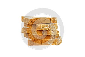 Slice of Whole grain bread isolated on a white background