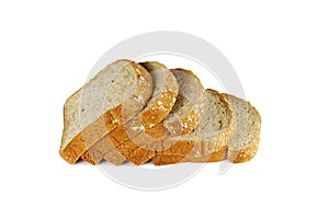 Slice of Whole grain bread isolated on a white background