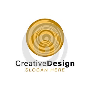 slice of wood logo Ideas. Inspiration logo design. Template Vector Illustration. Isolated On White Background