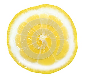 Slice of yellow lemon