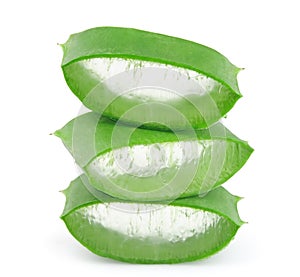 Sliced aloe leaves