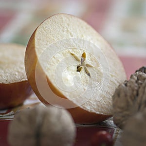 Sliced apple with pips star centre