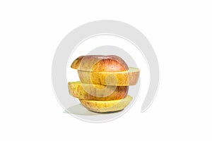 Sliced apples isolated on a white background