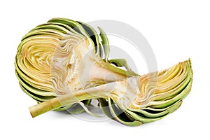 Sliced artichoke isolated on the white background