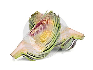 Sliced artichoke isolated on white